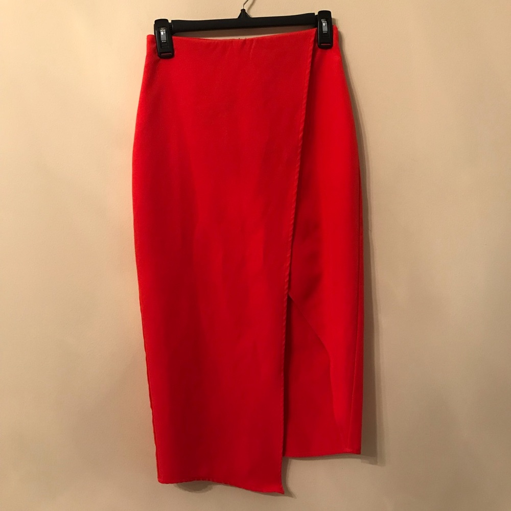 ASOS Red Faux Wrap Skirt